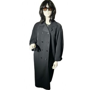 Gallery Petite Black Trench Coat, NWOT